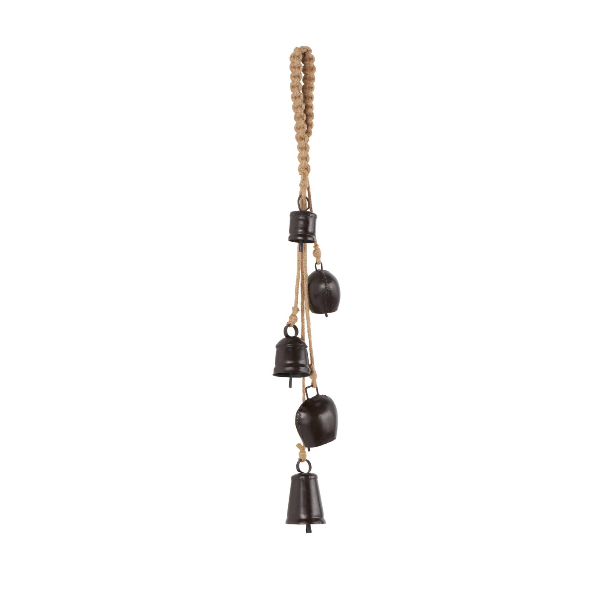 22" Metal Decorative Cow Bell with Jute Hanging Rope